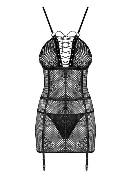 Obsessive Lingerie sexy chemise con reggicalze in rete e pizzo Basitta Obsessive Lingerie sexy chemise con reggicalze in rete e pizzo Basitta