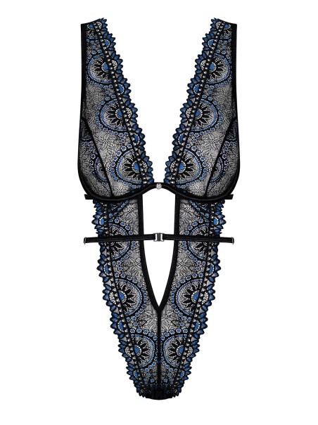 Obsessive Lingerie sexy body nero con pizzo blu Belisis Obsessive Lingerie sexy body nero con pizzo blu Belisis