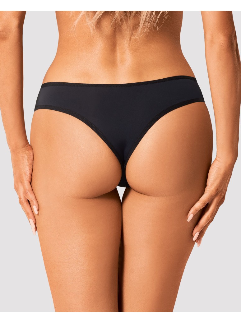 Obsessive brasiliana nera con ricamo floreale collezione Bella Rou