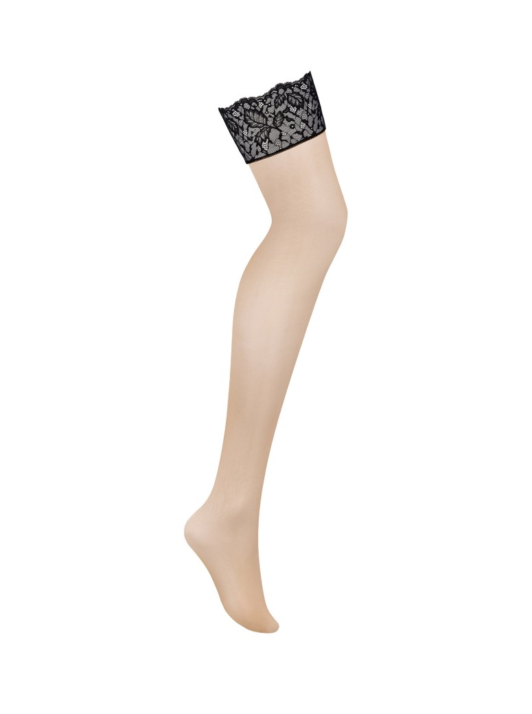 Obsessive Lingerie calze da reggicalze nudo con balza nera Bellastia