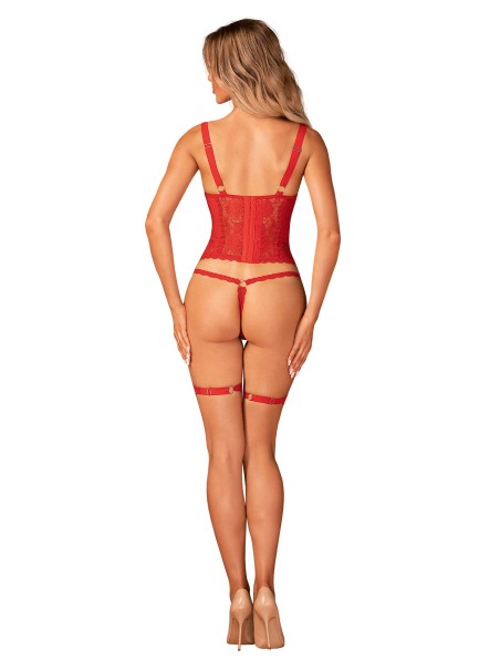 Obsessive Lingerie corsetto con giarrettiera e perizoma rosso Belovya Obsessive Lingerie corsetto con giarrettiera e perizoma rosso Belovya