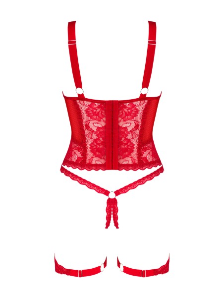 Obsessive Lingerie corsetto con giarrettiera e perizoma rosso Belovya Obsessive Lingerie corsetto con giarrettiera e perizoma rosso Belovya
