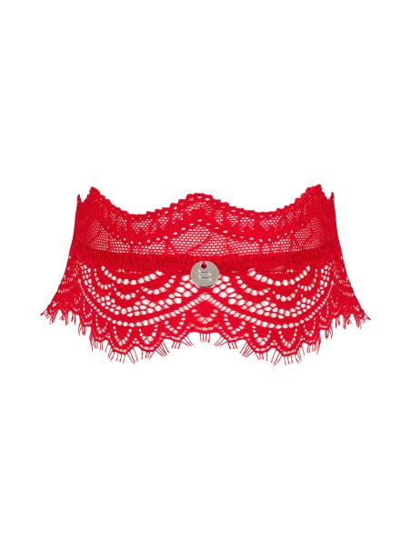 Obsessive Lingerie choker in pizzo rosso collezione Bergamore