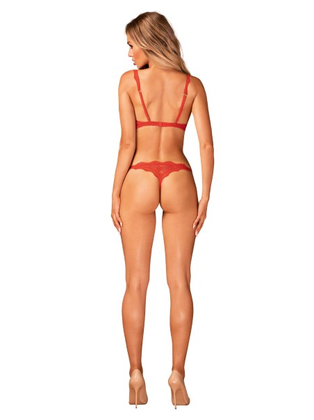 Obsessive Lingerie Bergamore sexy completino aperto in pizzo rosso