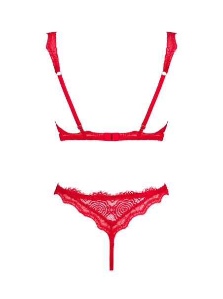 Obsessive Lingerie Bergamore sexy completino aperto in pizzo rosso