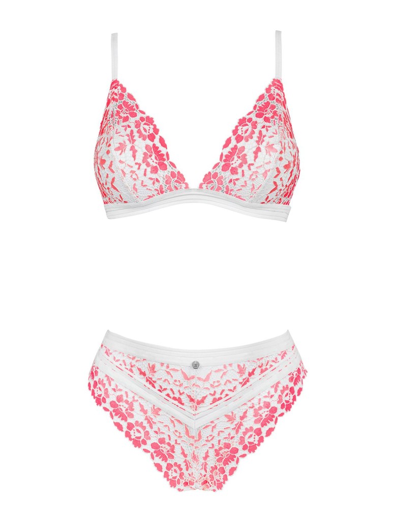 Obsessive Lingerie completino in pizzo floreale rosa Bloomys