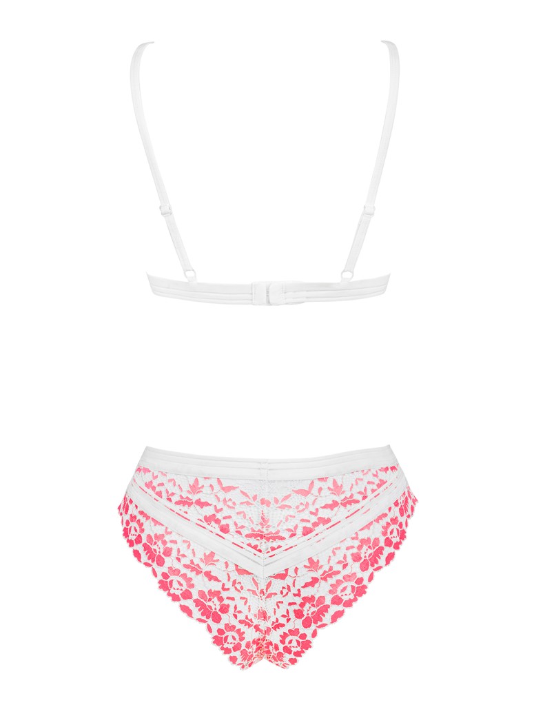 Obsessive Lingerie completino in pizzo floreale rosa Bloomys