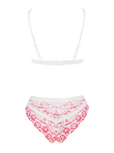 Obsessive Lingerie completino in pizzo floreale rosa Bloomys