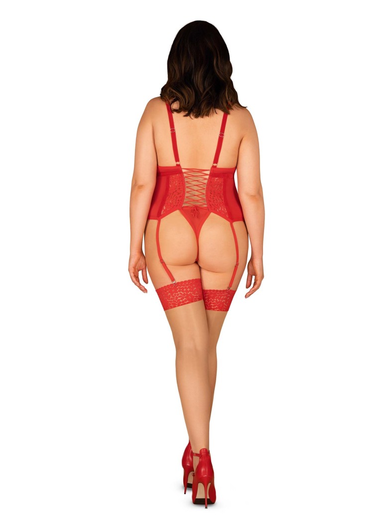Obsessive Lingerie corsetto Curvy con perizoma fino a 7XL Blossmina