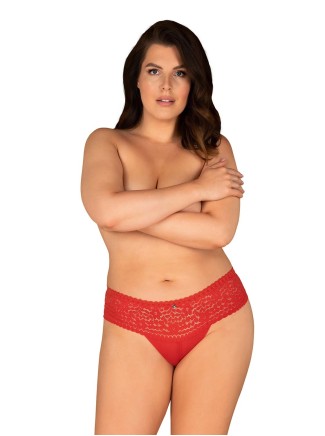 Obsessive Lingerie mutandine Curvy in pizzo rosso fino a 7XL Blossmina