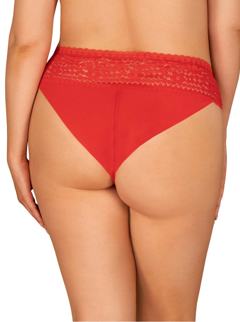 Obsessive Lingerie mutandine Curvy in pizzo rosso fino a 7XL Blossmina