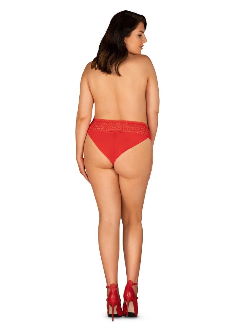 Obsessive Lingerie mutandine Curvy in pizzo rosso fino a 7XL Blossmina