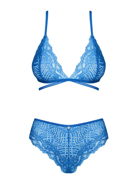 Obsessive Lingerie completino intimo in pizzo blu collezione Bluellia