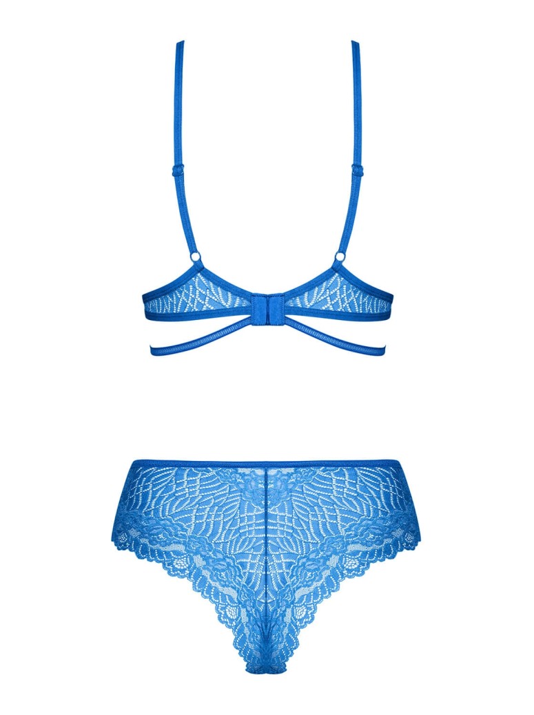 Obsessive Lingerie completino intimo in pizzo blu collezione Bluellia