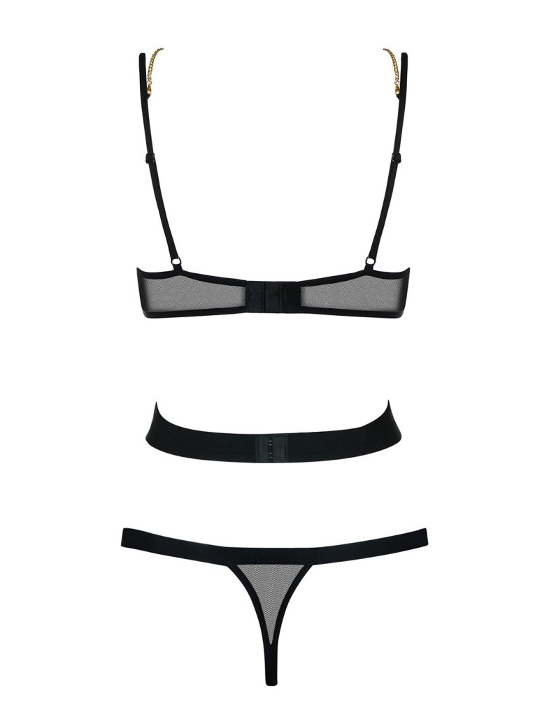 Obsessive sexy body con ferretto in tulle trasparente e catenine Bondy