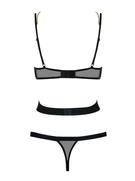 Obsessive sexy body con ferretto in tulle trasparente e catenine Bondy