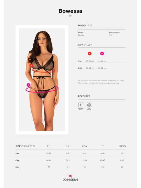 Obsessive completino due pezzi con allacciatura in raso Bowessa