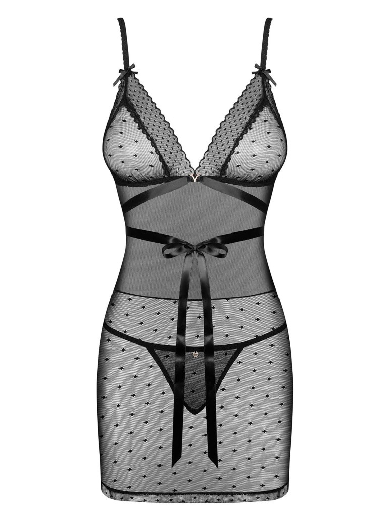 Obsessive Lingerie sexy chemise e perizoma in tulle Bowessa