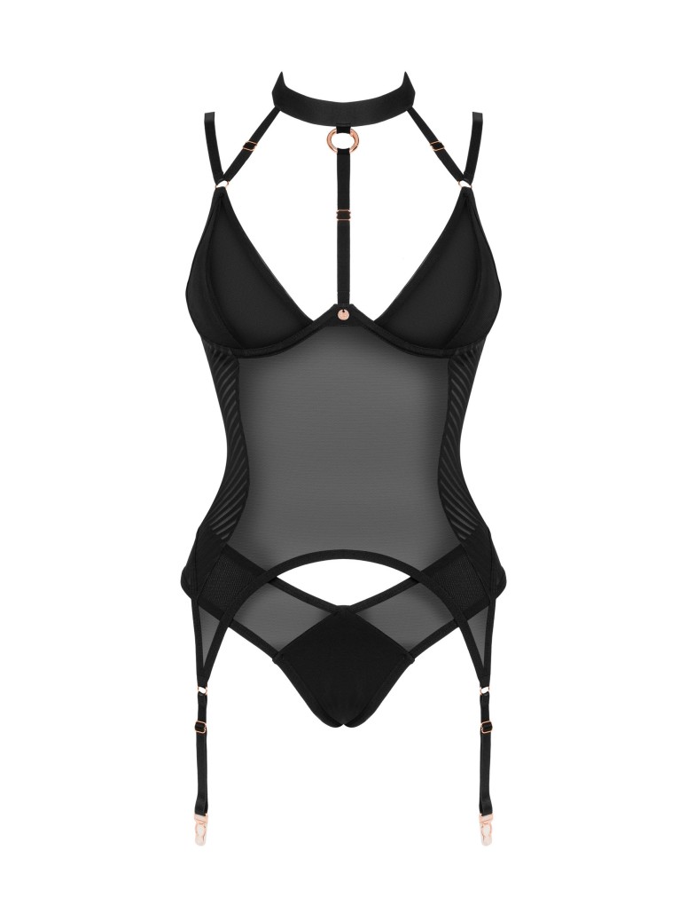Obsessive Lingerie sexy corsetto con ferretto e mutandine Brasica
