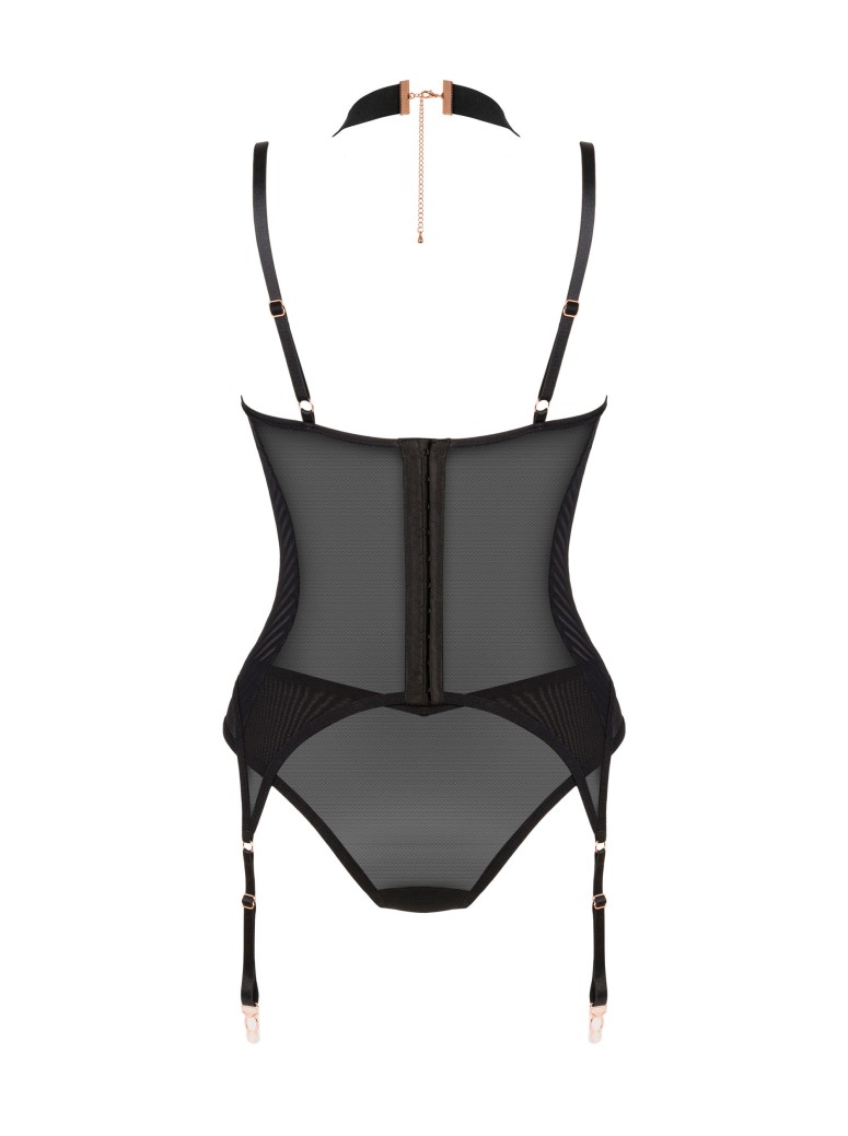 Obsessive Lingerie sexy corsetto con ferretto e mutandine Brasica