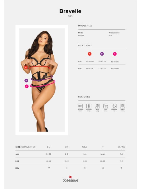 Obsessive Lingerie  completino intimo aperto con stringivita Bravelle