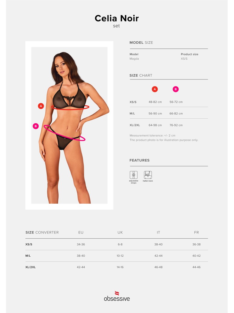 Obsessive sexy completino intimo trasparente collezione Celia Noir