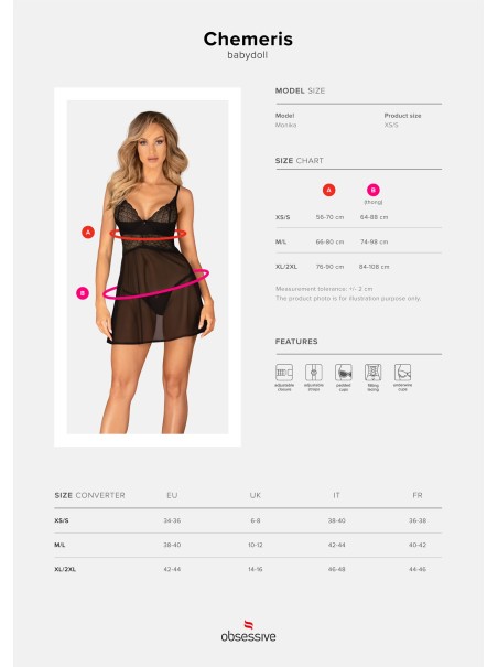 Obsessive Lingerie babydoll con perizoma collezione Chemeris Obsessive Lingerie babydoll con perizoma collezione Chemeris