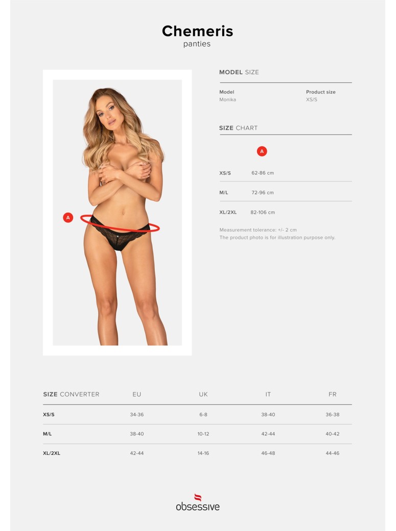 Obsessive Lingerie sexy brasiliana in pizzo nero collezione Chemeris