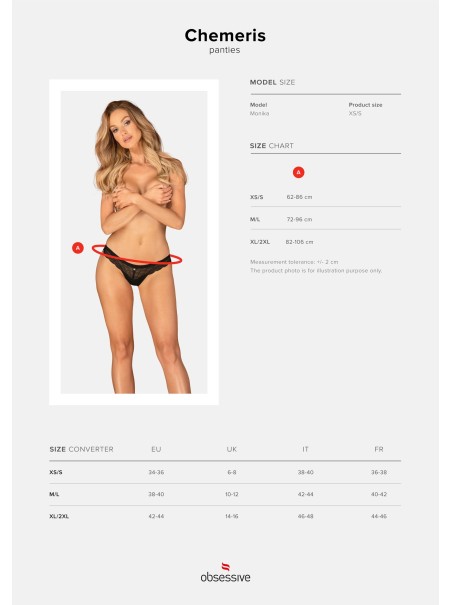 Obsessive Lingerie sexy brasiliana in pizzo nero collezione Chemeris