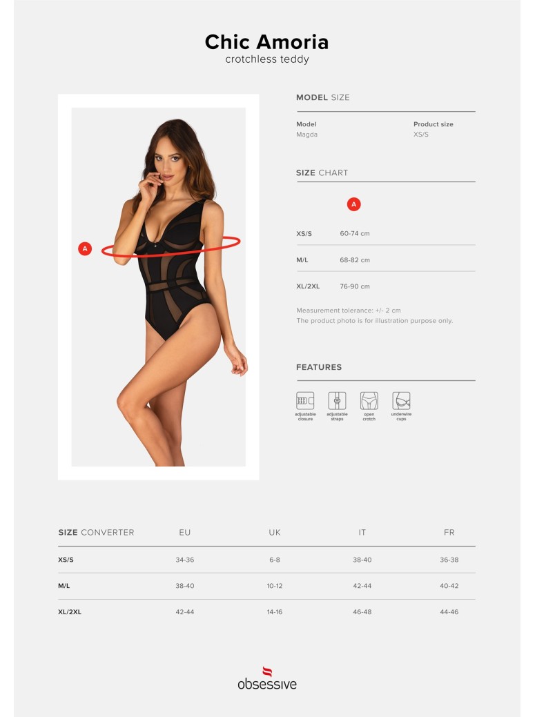 Obsessive Lingerie sexy body aperto collezione Chic Amoria