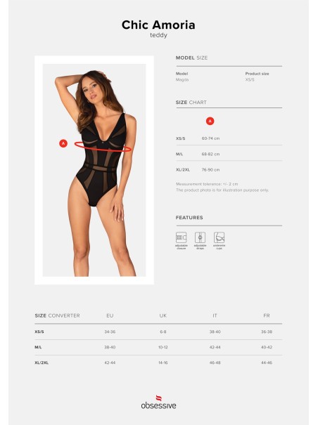 Obsessive Lingerie body nero con ferretto collezione Chic Amoria Obsessive Lingerie body nero con ferretto collezione Chic Amoria