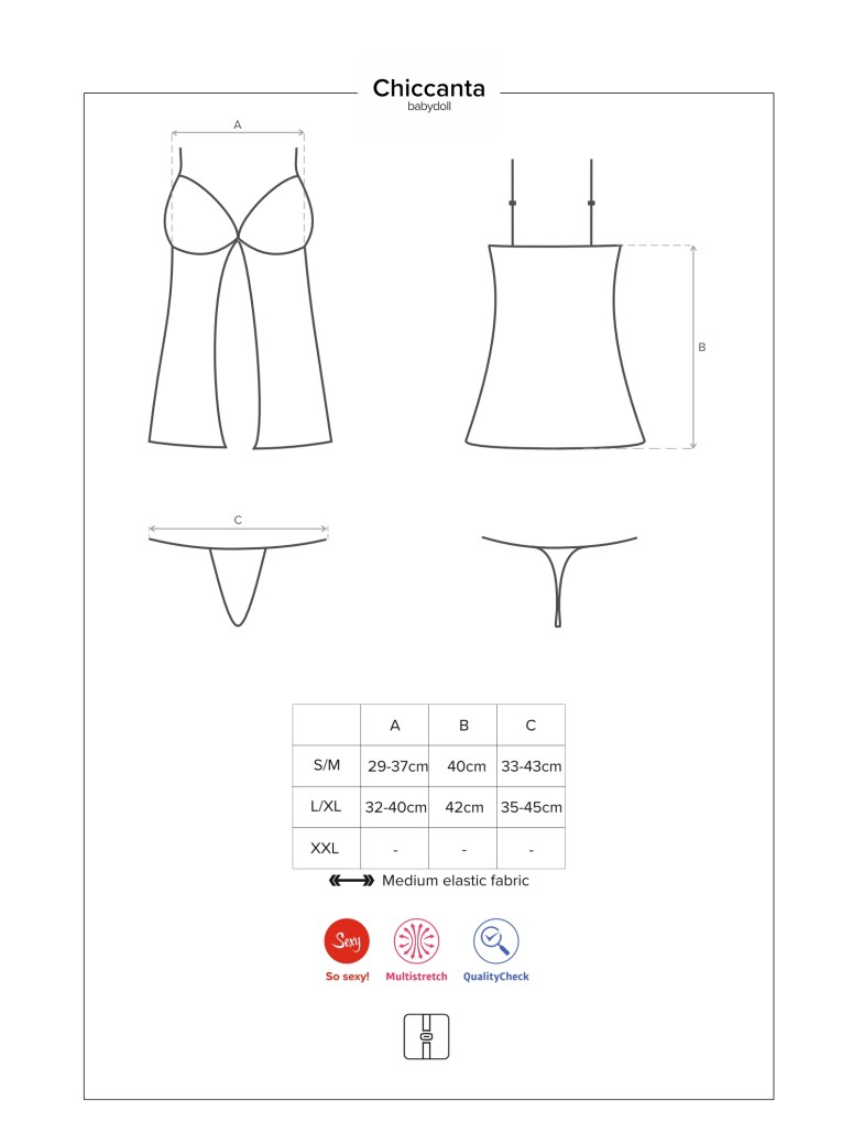 Obsessive Lingerie babydoll con perizoma Chiccanta