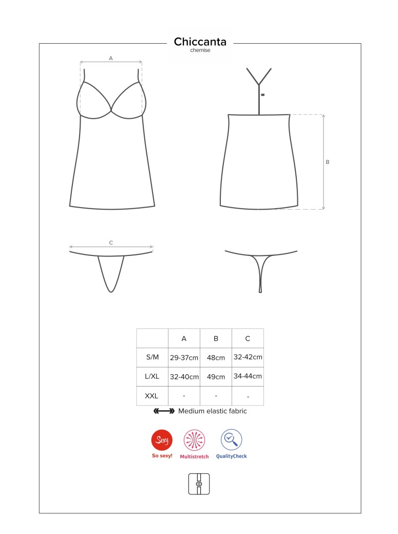 Obsessive Lingerie chemise con perizoma collezione Obsessive Chiccanta