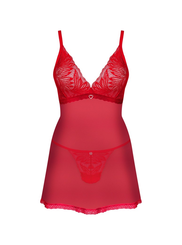 Obsessive Lingerie babydoll rosso con perizoma collezione Chilisa