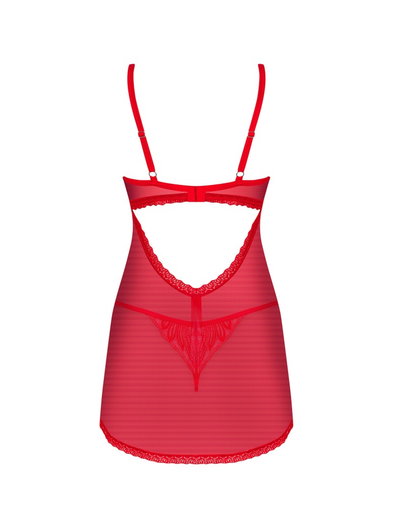 Obsessive Lingerie babydoll rosso con perizoma collezione Chilisa