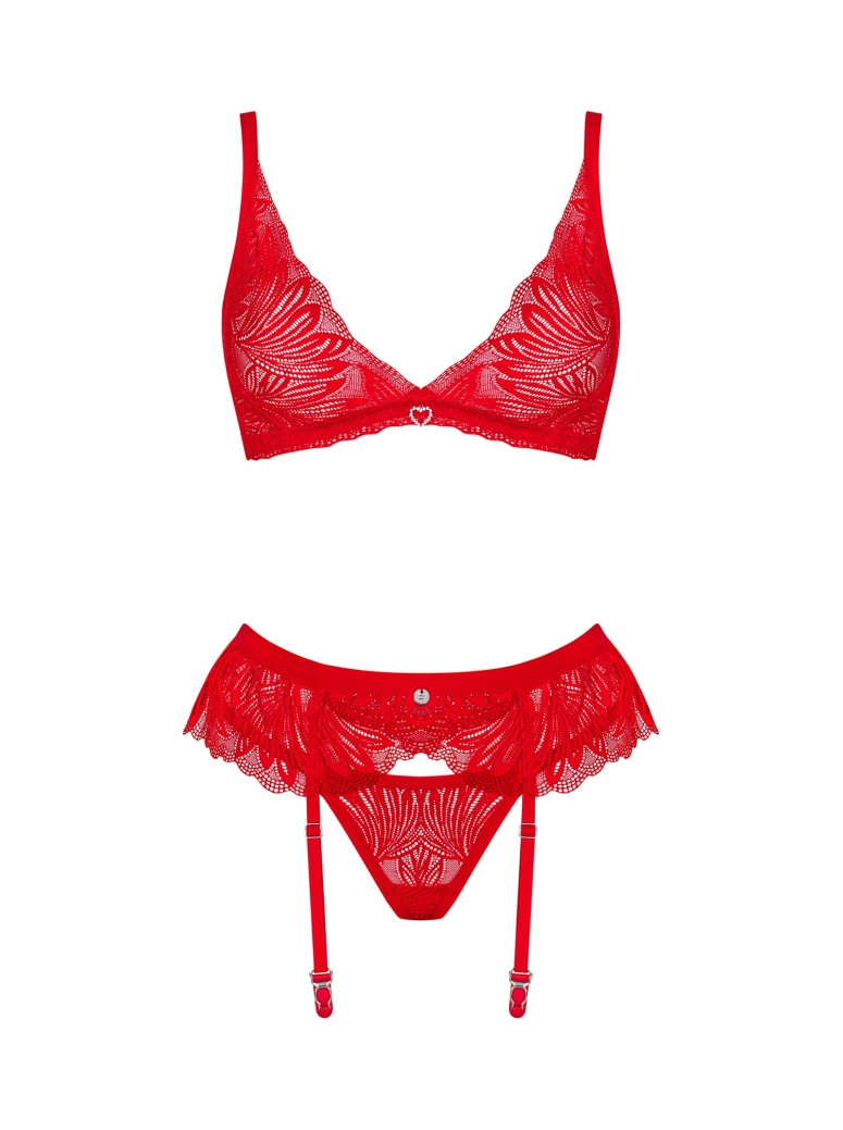 Obsessive completino intimo rosso con reggicalze collezione Chilisa