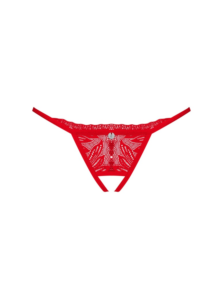 Obsessive sexy perizoma rosso aperto con pendente collezione Chilisa