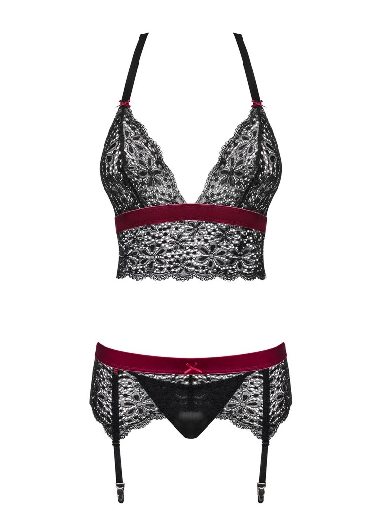 Obsessive Lingerie completino intimo con reggicalze Rossita