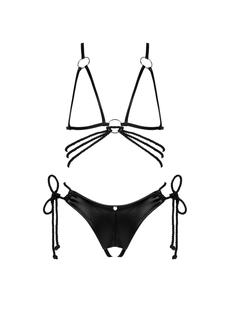 Obsessive sexy completino aperto in tessuto effetto lucido Cordellis