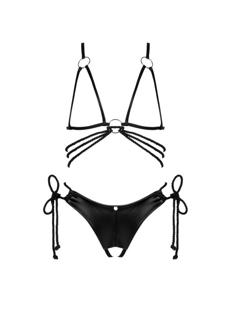 Obsessive sexy completino aperto in tessuto effetto lucido Cordellis