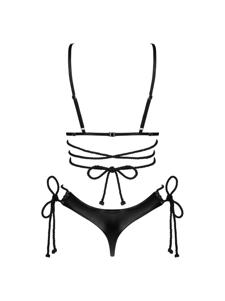 Obsessive sexy completino aperto in tessuto effetto lucido Cordellis