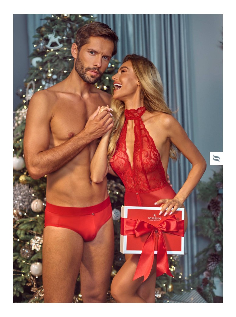Obsessive Lingerie sexy body rosso aperto collezione Dagmarie