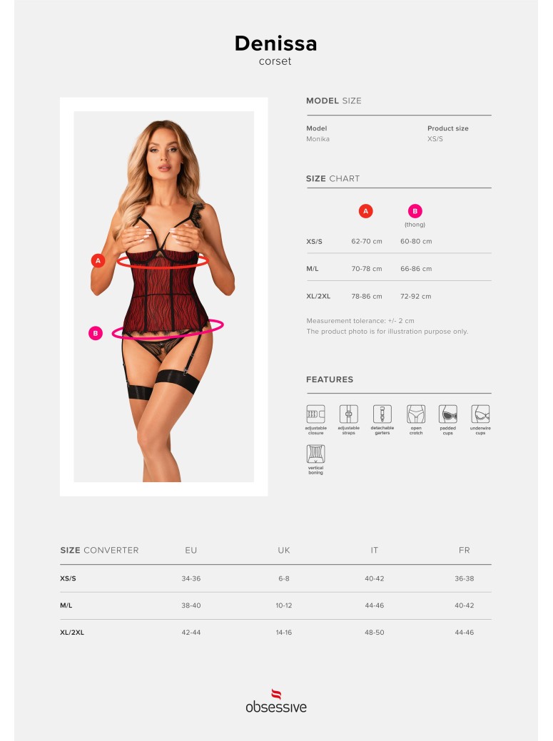 Obsessive sexy corsetto coppe aperte e perizoma aperto Denissa