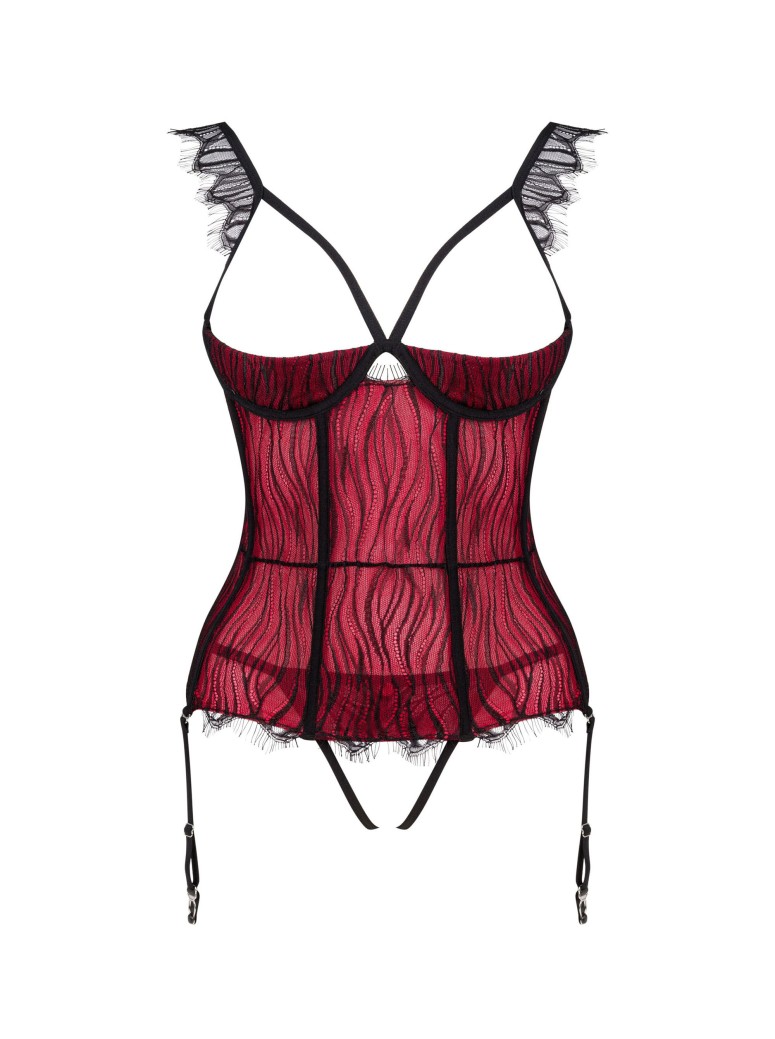 Obsessive sexy corsetto coppe aperte e perizoma aperto Denissa