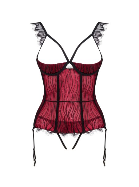 Obsessive sexy corsetto coppe aperte e perizoma aperto Denissa Obsessive sexy corsetto coppe aperte e perizoma aperto Denissa