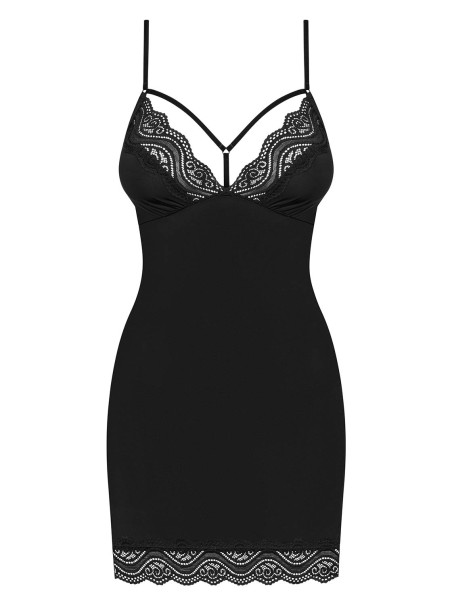 Obsessive Lingerie chemise nera con perizoma collezione Diyosa Obsessive Lingerie chemise nera con perizoma collezione Diyosa