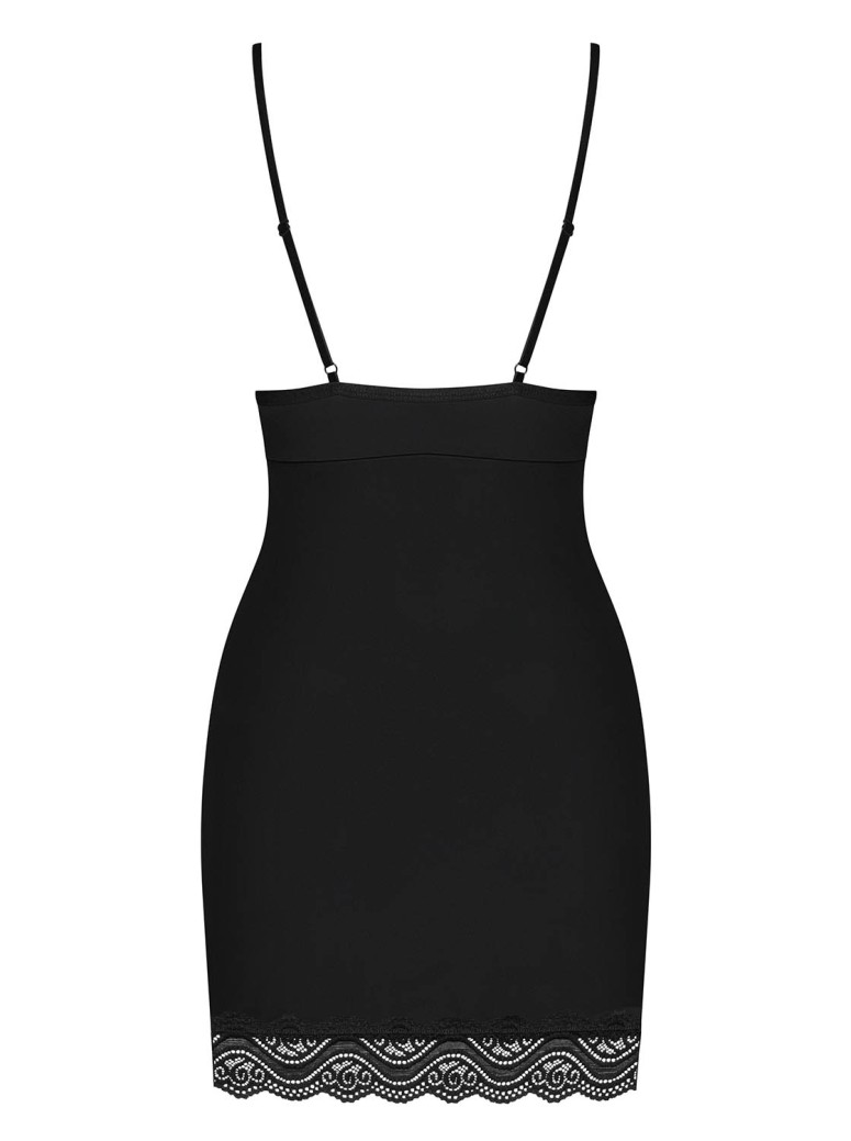 Obsessive Lingerie chemise nera con perizoma collezione Diyosa