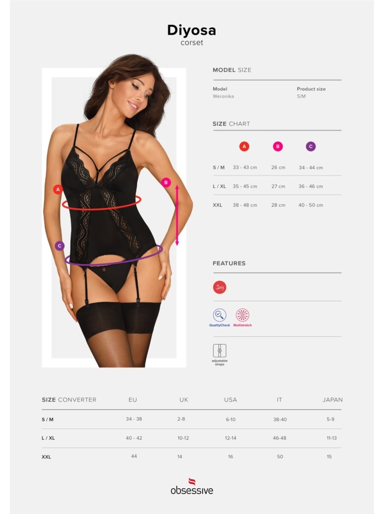Obsessive Lingerie corsetto con perizoma collezione Diyosa
