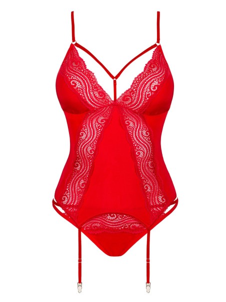 Obsessive Lingerie sexy corsetto con perizoma rosso collezione Diyosa