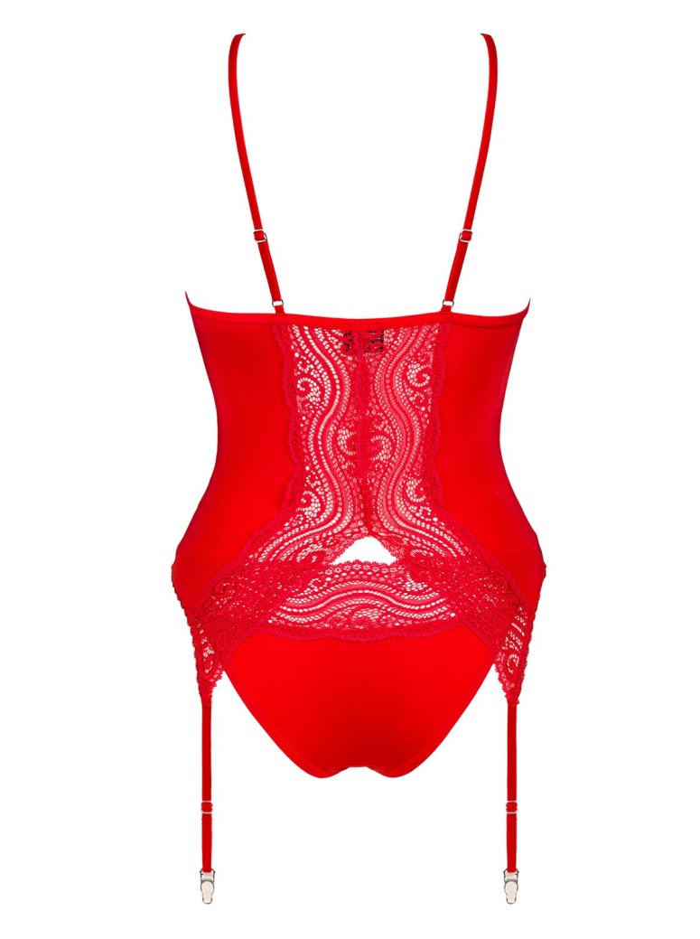 Obsessive Lingerie sexy corsetto con perizoma rosso collezione Diyosa